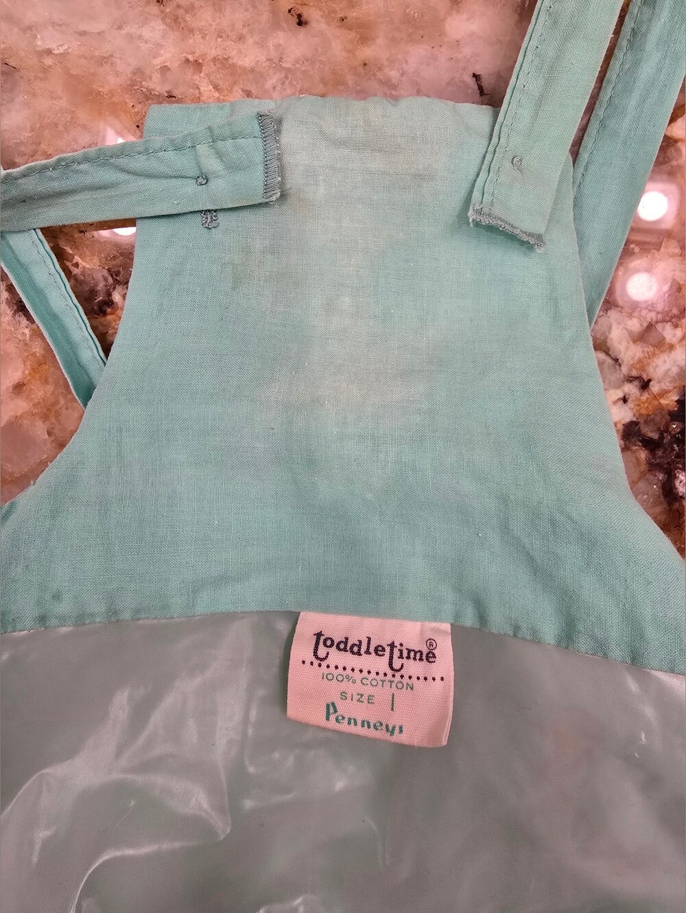 Vintage Toddle Time mint green baby bubble romper Diaper Cover Size 1 - Picture 5 of 11